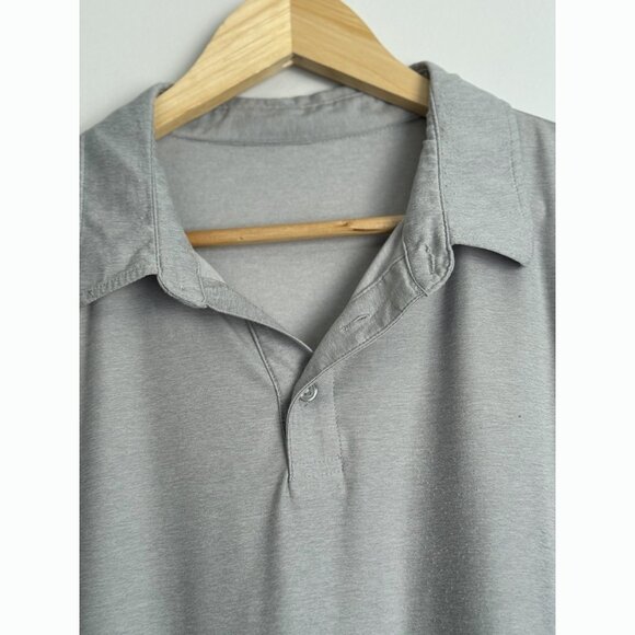 Vuori Polo Shirt Mens XL Soft Gray Heather Strato Tech Performance Golf Athletic - Picture 4 of 7